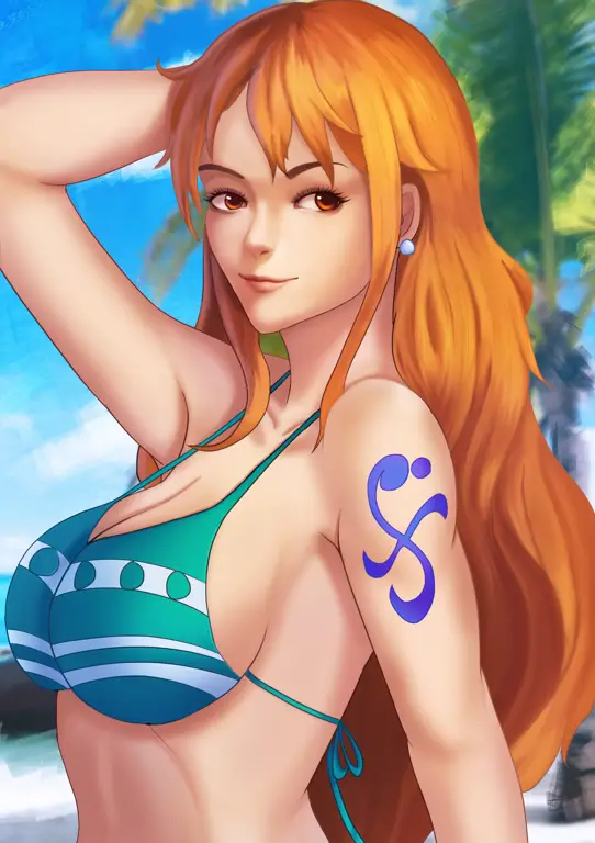 Gambar fanart Nami dari One Piece