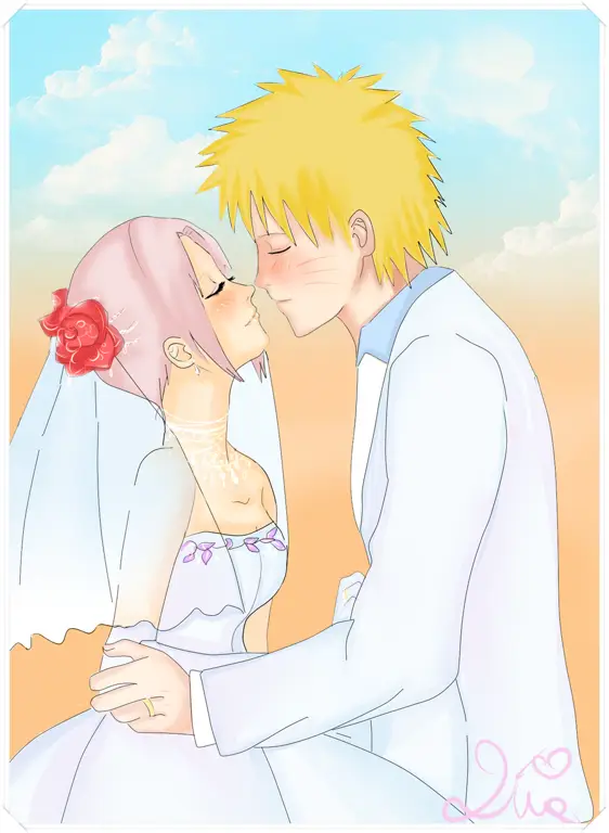 Gambar fanart Naruto dan Sakura