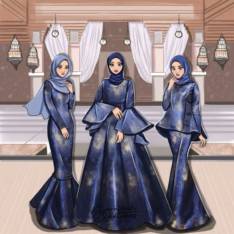 Ilustrasi fashion muslim yang modern dan stylish