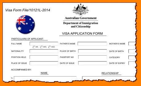 Formulir aplikasi visa Australia