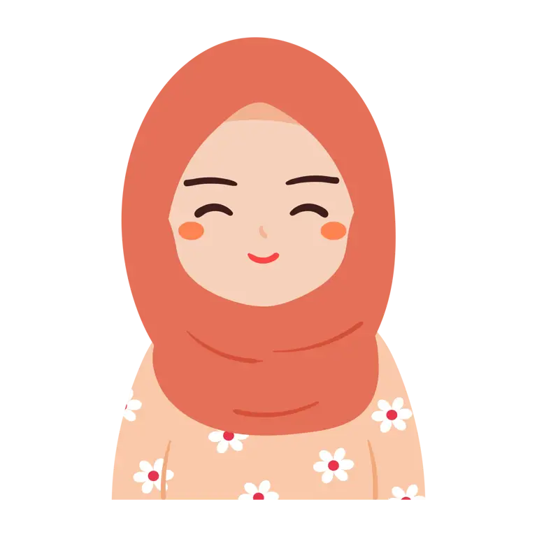 Ilustrasi gadis berhijab dengan gaya kartun yang lucu dan imut