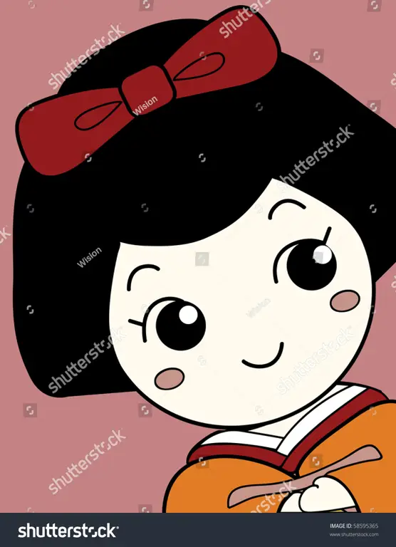 Gambar kartun gadis Jepang yang lucu dan imut