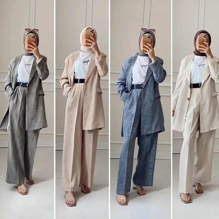 Fashion hijab untuk tampilan kantor dengan blazer