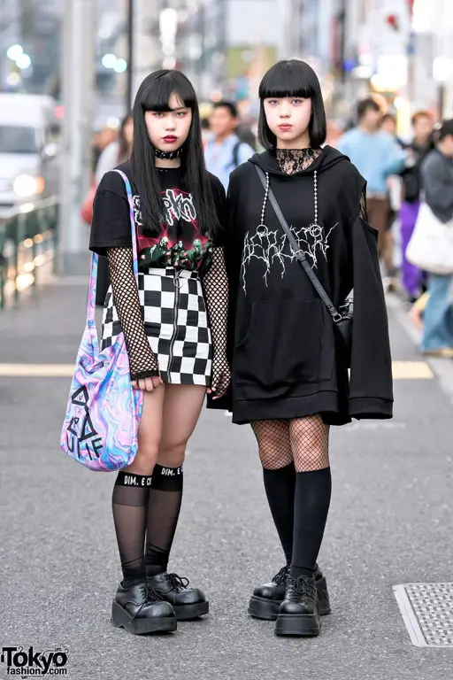 Gambar yang menunjukkan gaya berpakaian anak muda Jepang yang unik dan stylish