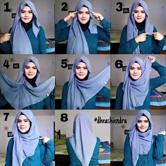 Tutorial hijab segi empat modern