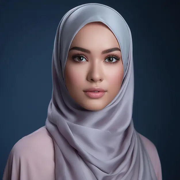 Wanita cantik mengenakan hijab zinc