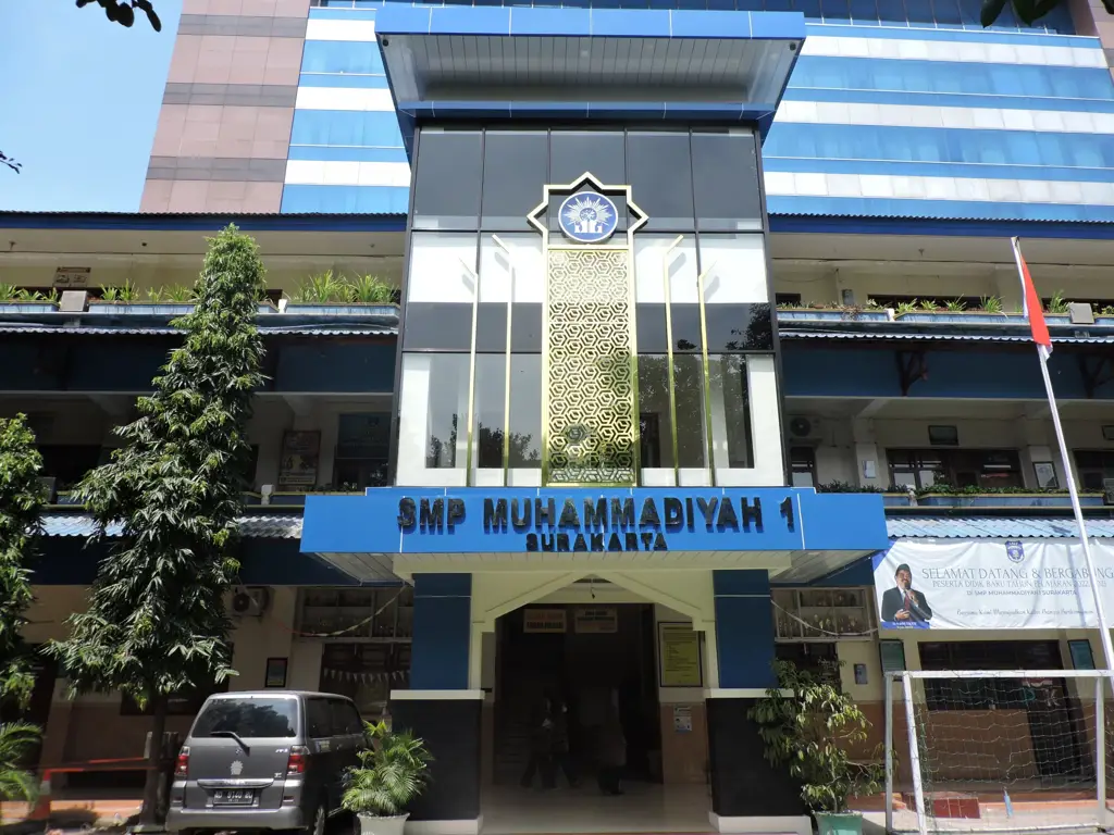 Gambar gedung sekolah SMP Muhammadiyah yang megah dan modern