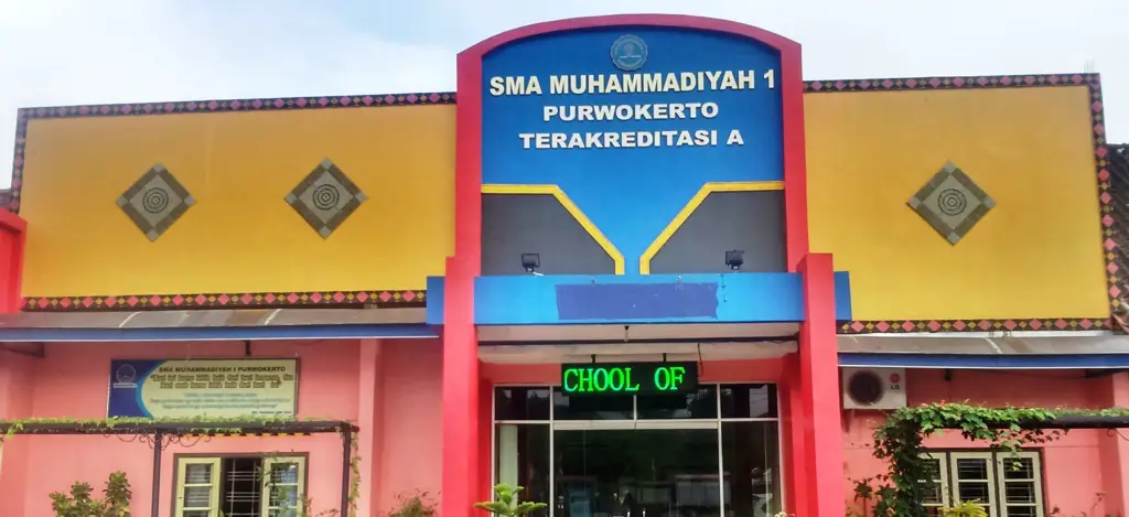 Gedung sekolah SMA Muhammadiyah 1 yang megah dan modern