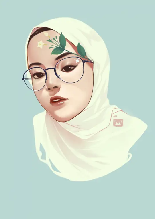 Gambar kartun hijab modern yang stylish