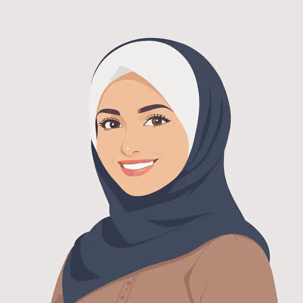 Ilustrasi hijab modern dengan gaya yang stylish dan kekinian