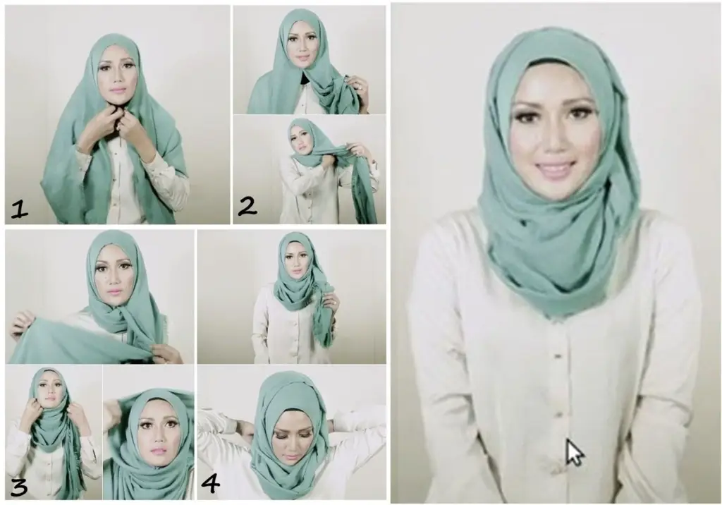 Tutorial hijab pashmina kaos gaya layer yang stylish