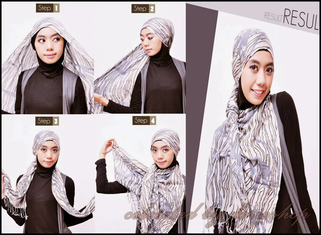 Tutorial hijab pashmina simple gaya modern