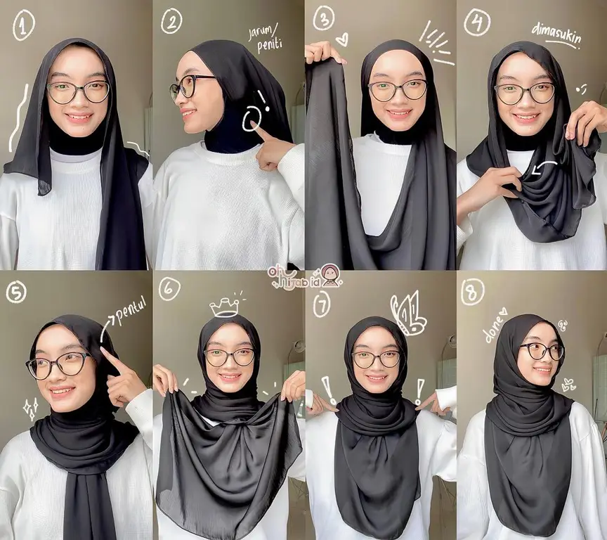 Tutorial hijab pashmina simple gaya elegan