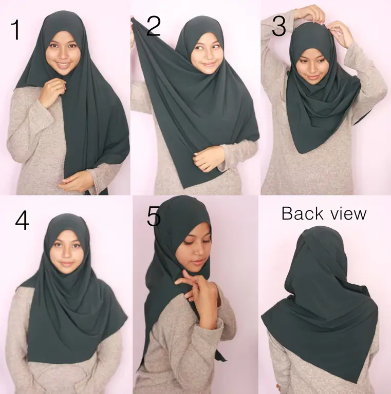 Tutorial hijab segi empat simple