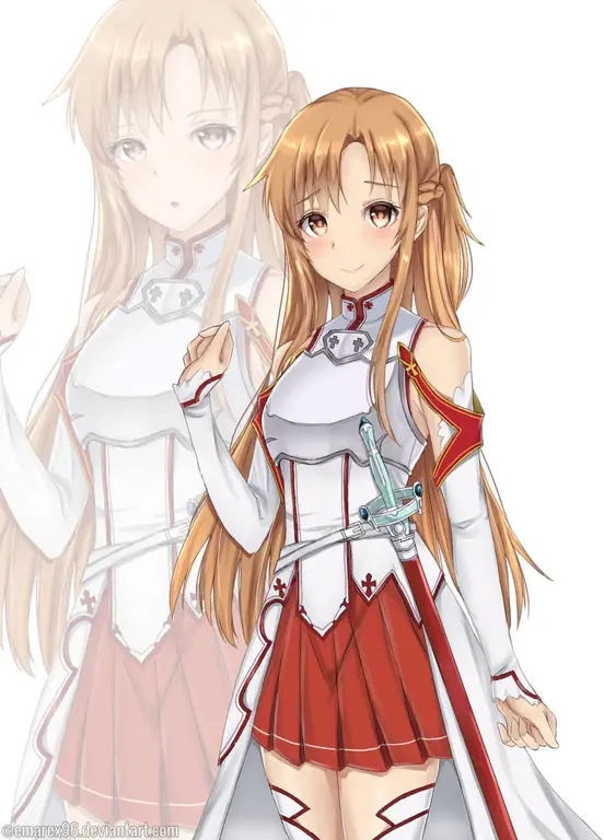 Gambar fanart Asuna dengan gaya imut