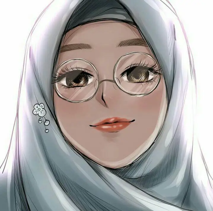 Gambar ilustrasi anime wanita berhijab