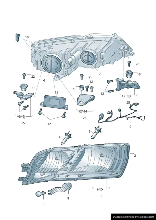 Diagram komponen mobil dengan label nsfs-303