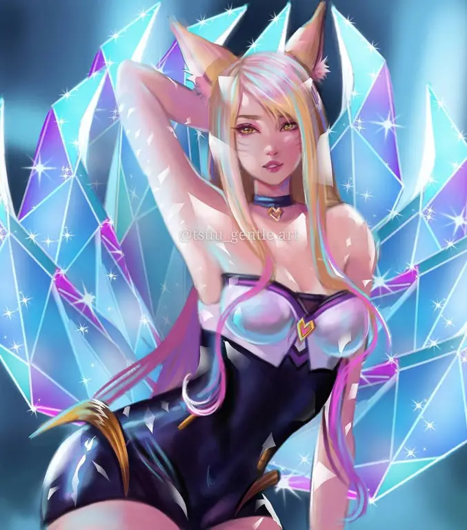 Gambar Fanart Ahri dari League of Legends