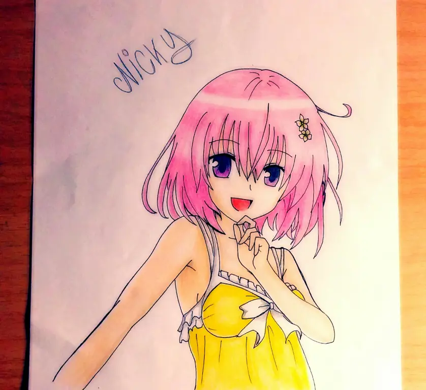 Gambar fanart Momo dari To Love Ru