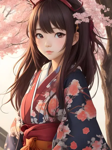 Ilustrasi gadis anime Jepang