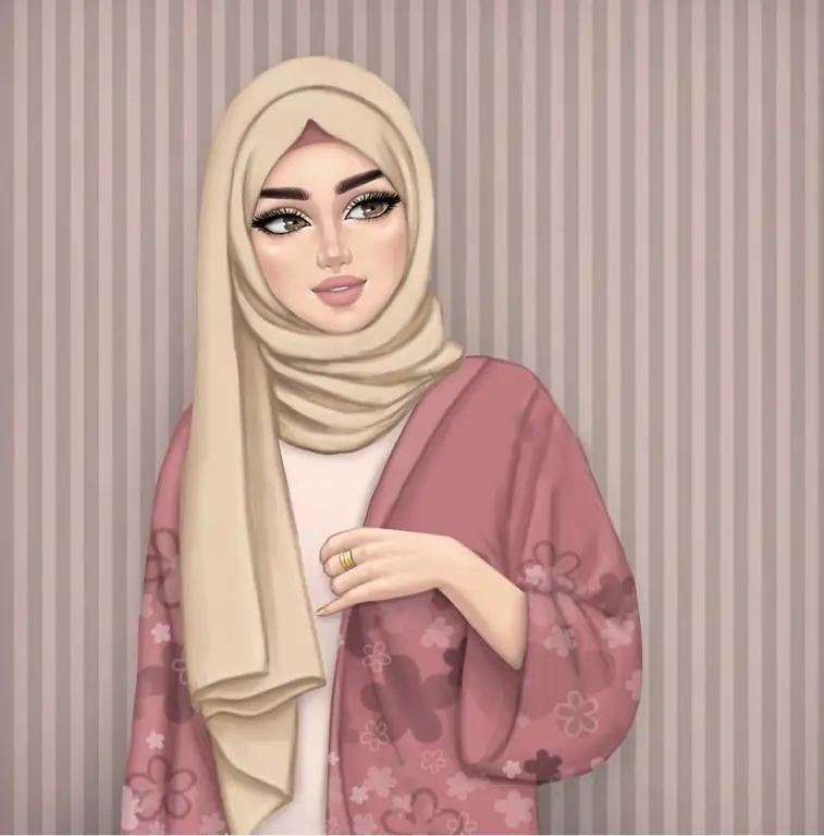 Gambar gadis berhijab kartun yang lucu