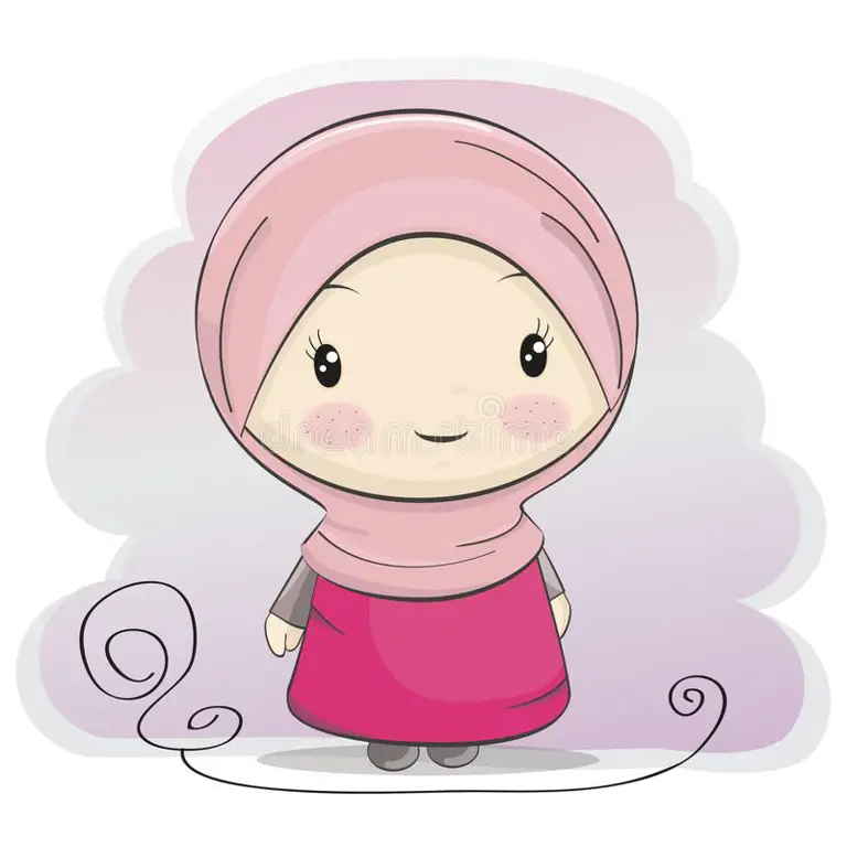 Ilustrasi seorang gadis muslim berhijab