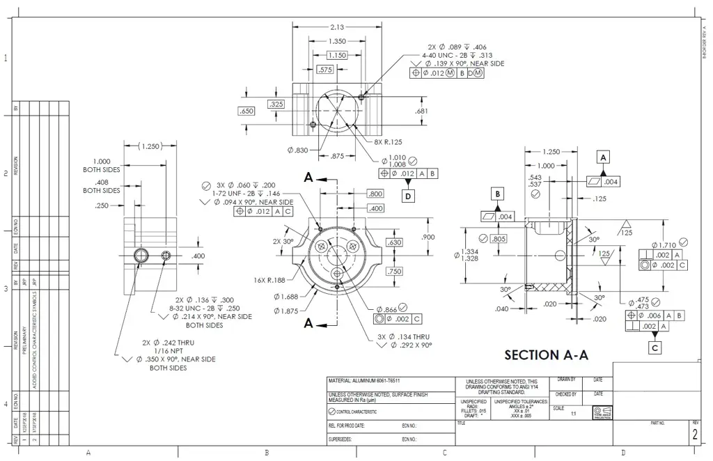 Gambar gambar teknis dengan kode fpre-041