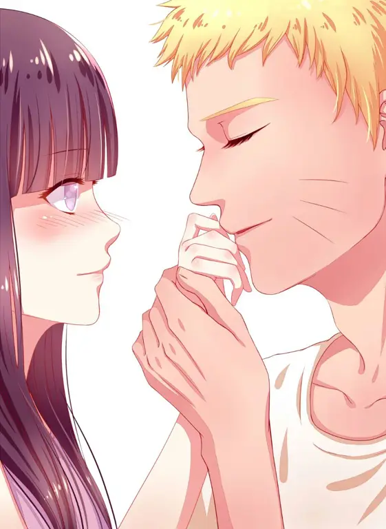 Gambar fanart romantis Naruto dan Hinata