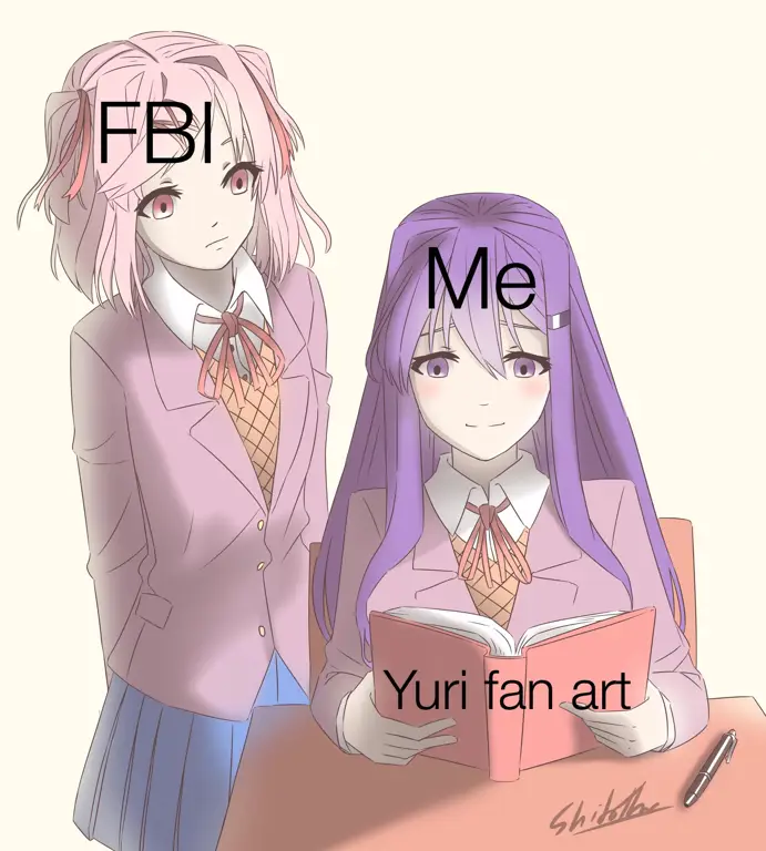 Gambar ilustrasi seni Yuri