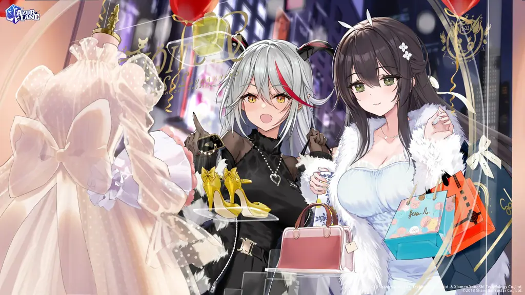 Gambar shipgirls Azur Lane dengan pose dan ekspresi yang sugestif