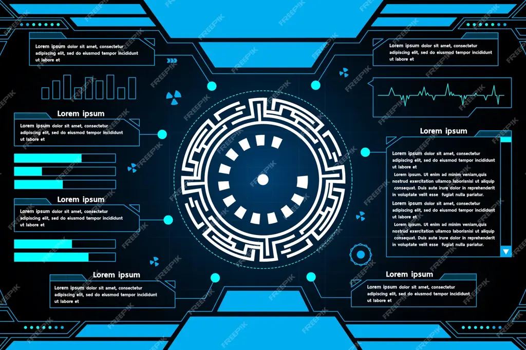 Antarmuka teknologi futuristik menampilkan kode Focs-209