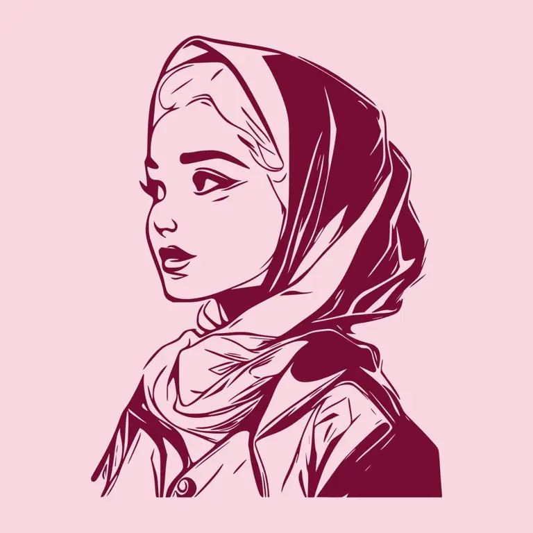 Gambar wanita berhijab kartun dengan gaya modern