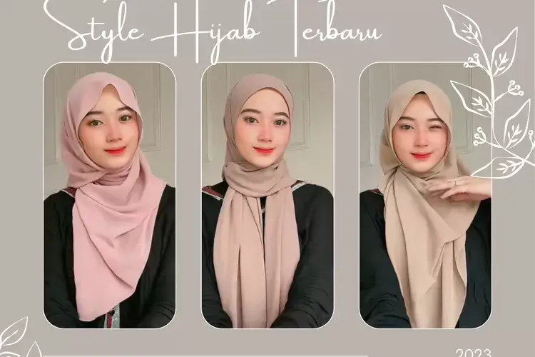 Berbagai gaya hijab segi empat menutup dada