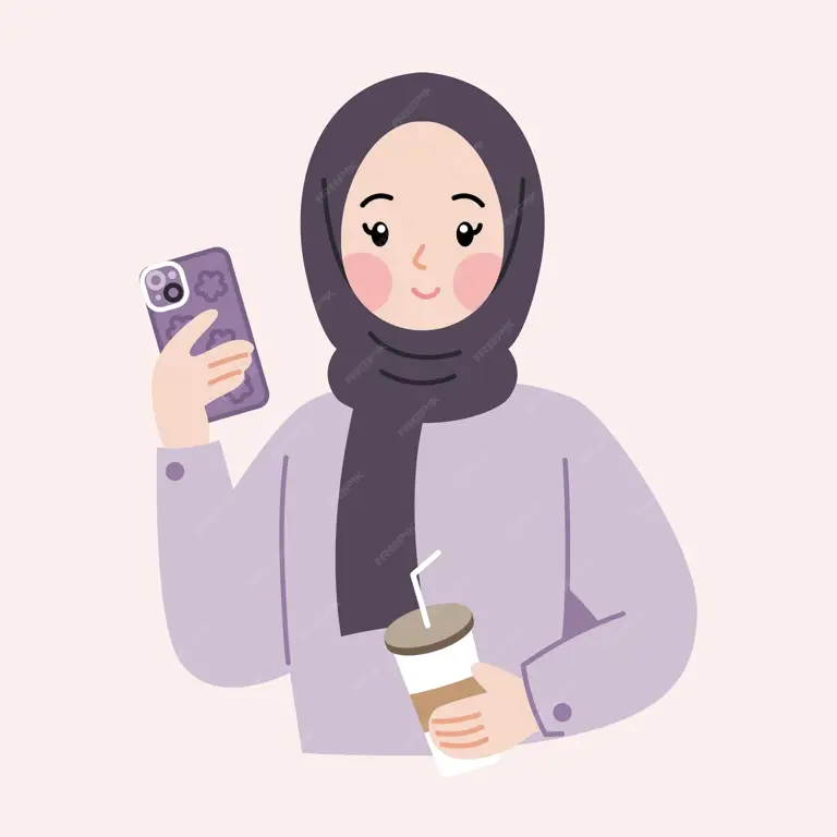 Gambar karakter kartun hijab yang lucu dan menggemaskan