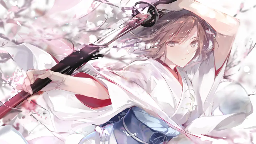 Gambar gadis anime dengan katana