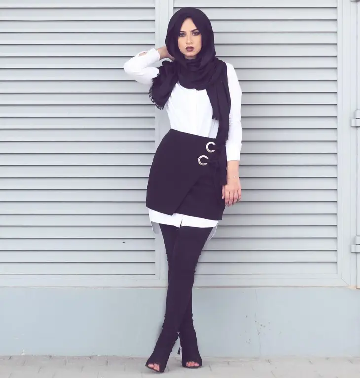 Ootd hijab dengan gaya edgy dan modern