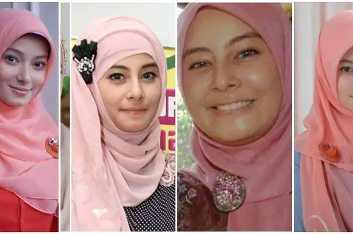 Kombinasi hijab dan outfit ala Asmirandah