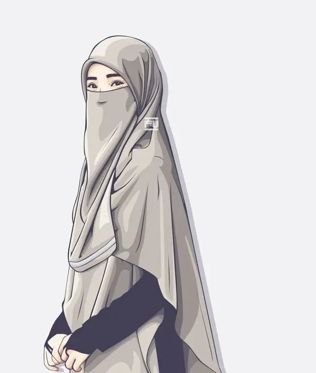 Berbagai pose anime gadis berhijab