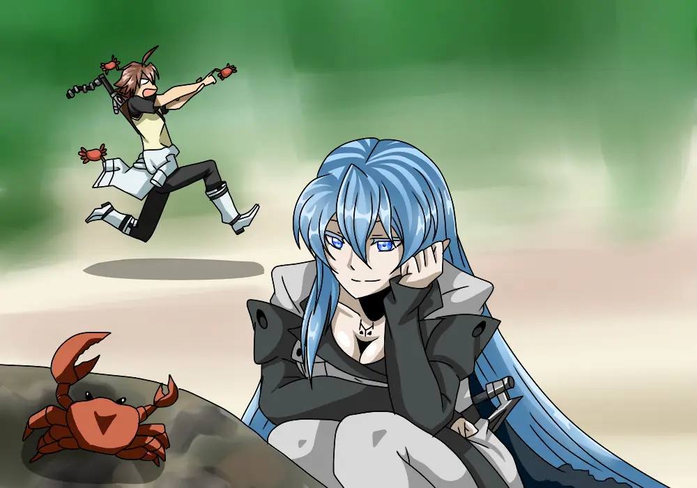 Gambar fanart Esdeath dan Tatsumi