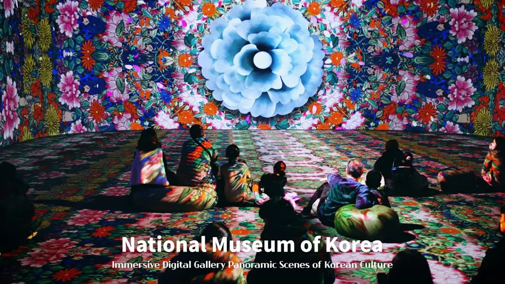 Interior museum Korea dengan tampilan video