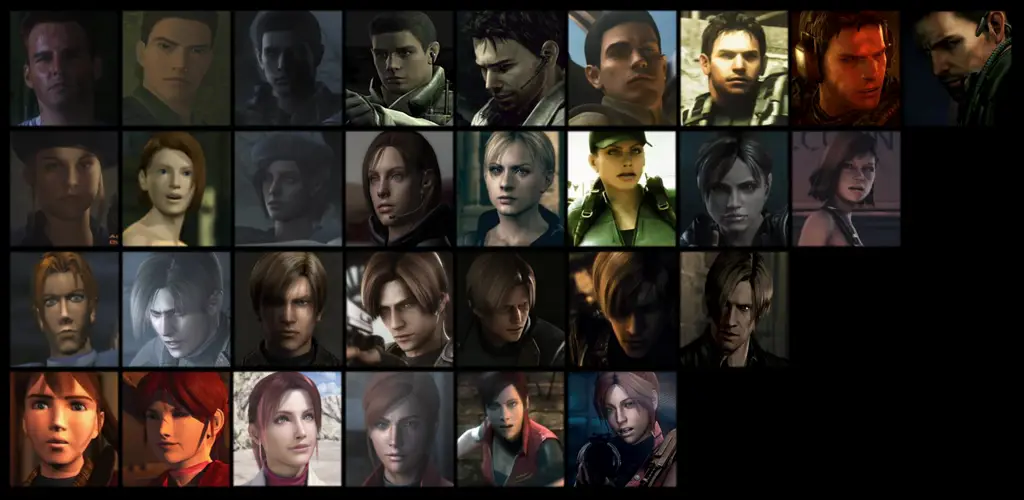 Gambar karakter Resident Evil dalam ilustrasi fan art