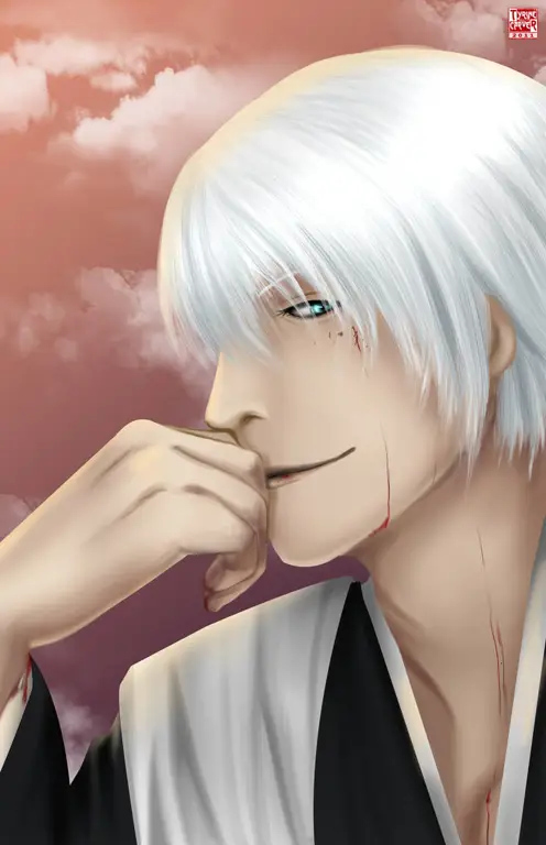 Gambar Gin Ichimaru dengan pakaian feminin