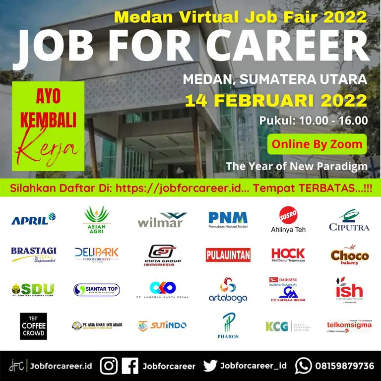 Gambar suasana job fair di Medan, banyak perusahaan yang membuka lowongan kerja