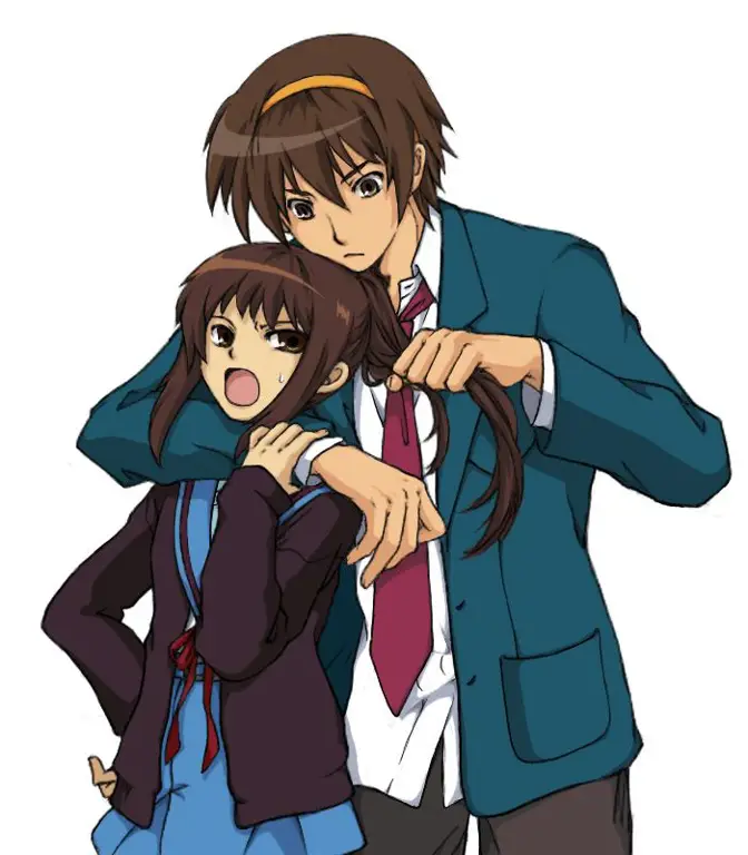 Gambar Kaede Fuyutsuki dan Haruhi Suzumiya bersama