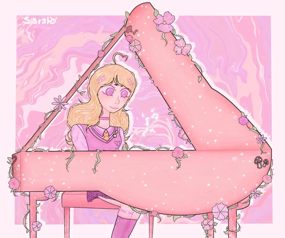 Kaede bermain piano