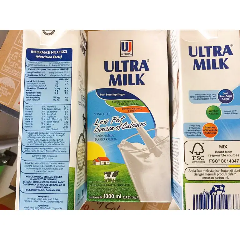 Informasi nutrisi Susu Ultra Milk