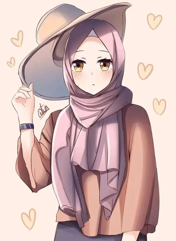 Ilustrasi anime muslimah berhijab