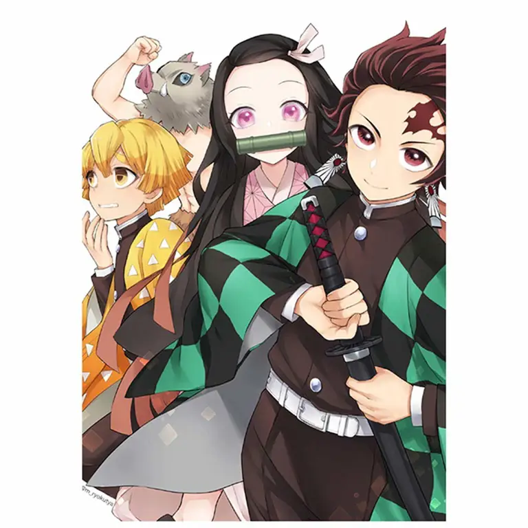 Para karakter utama dalam anime Kimetsu no Yaiba