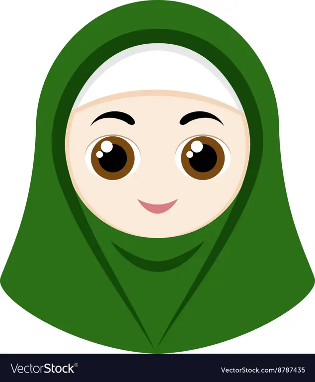 Ilustrasi perempuan berhijab kartun dengan gaya modern dan ceria