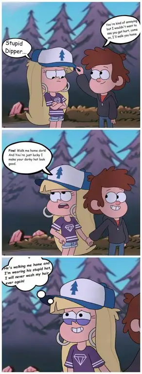 Gambar fan art Gravity Falls yang positif dan ramah keluarga